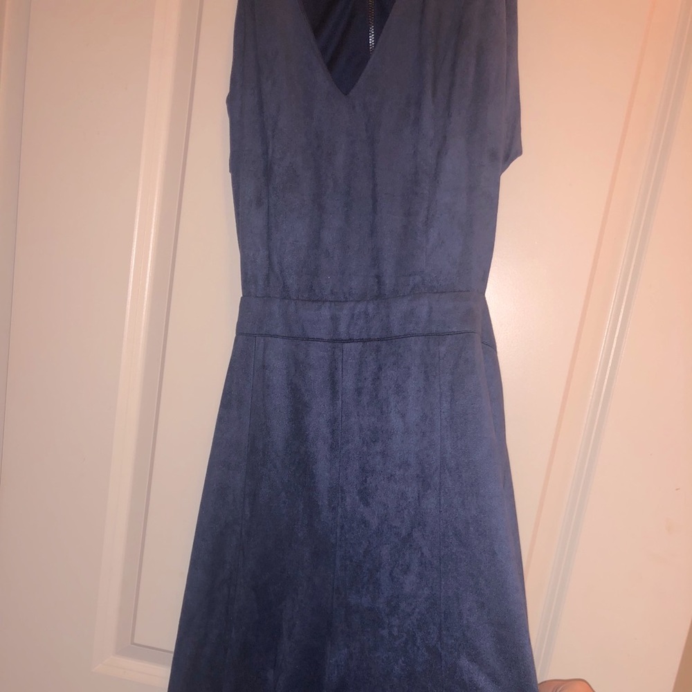 Blue suede jumpsuit